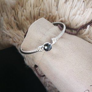 Twisted rope black gem bracelet